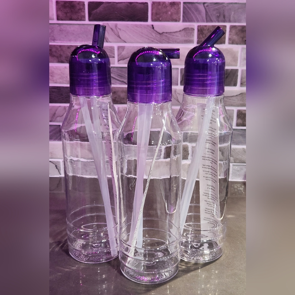 h2go Flip Plastic Water Bottles Set Of 3 NWOT